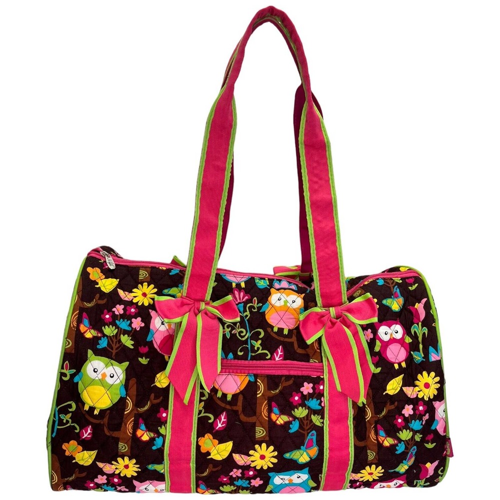 NGIL Vibrant Owl And Floral Print Quilted Brown Pink - Picture 4 of 11